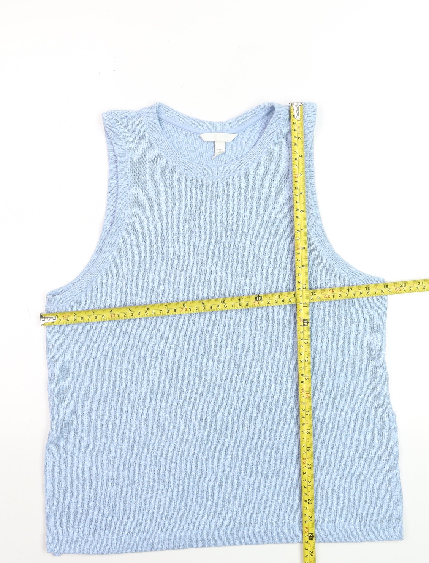 H&M Women Blue Knit Sleeveless Tank Top Size 12