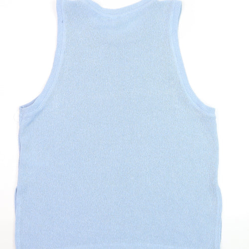 H&M Women Blue Knit Sleeveless Tank Top Size 12