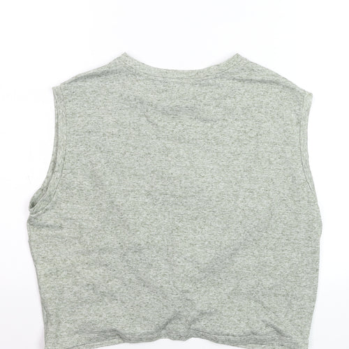 Vero Moda Womens Grey Cropped Twist Top Size M Sleeveless Cotton Blend