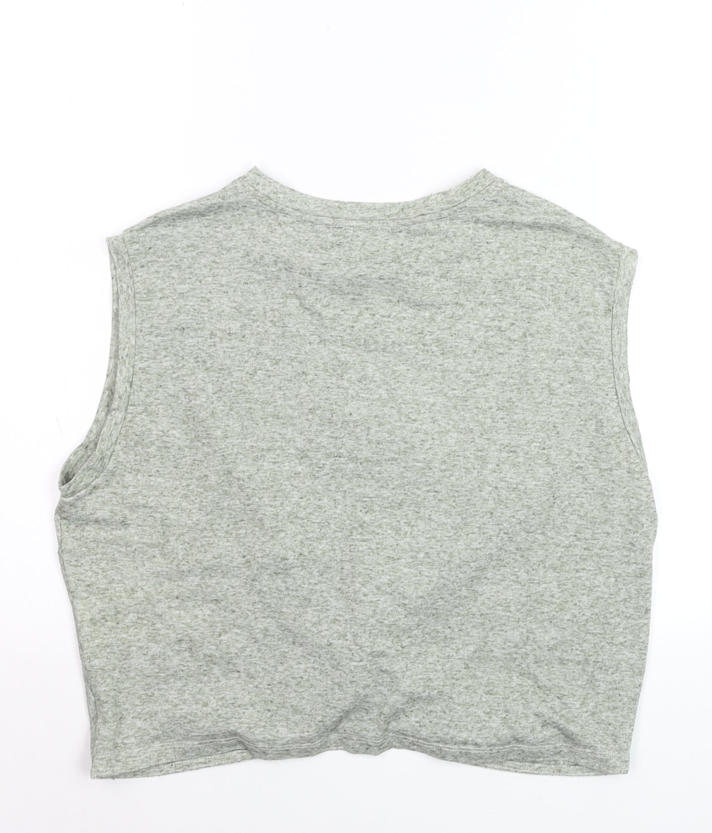 Vero Moda Womens Grey Cropped Twist Top Size M Sleeveless Cotton Blend