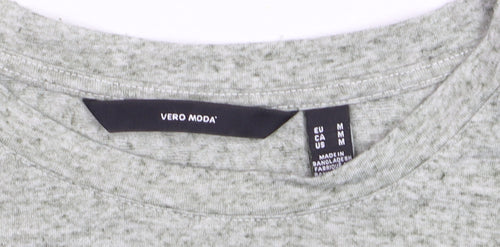 Vero Moda Womens Grey Cropped Twist Top Size M Sleeveless Cotton Blend