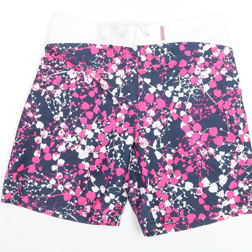 Trespass Girls Navy Pink Floral Swim Shorts 11-12 Years Polyester Beachwear