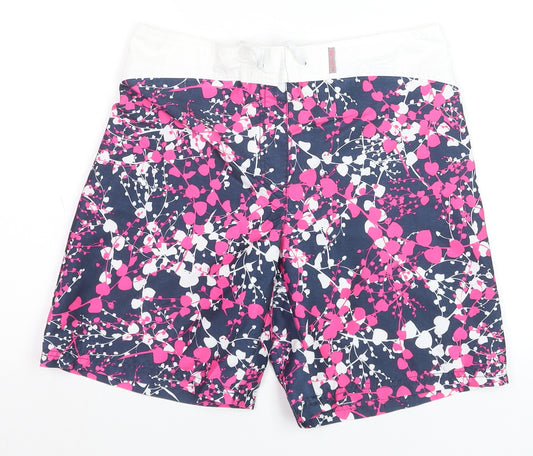 Trespass Girls Navy Pink Floral Swim Shorts 11-12 Years Polyester Beachwear