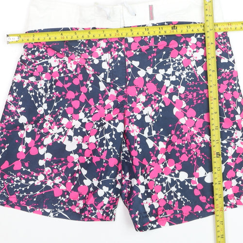 Trespass Girls Navy Pink Floral Swim Shorts 11-12 Years Polyester Beachwear