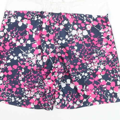 Trespass Girls Navy Pink Floral Swim Shorts 11-12 Years Polyester Beachwear
