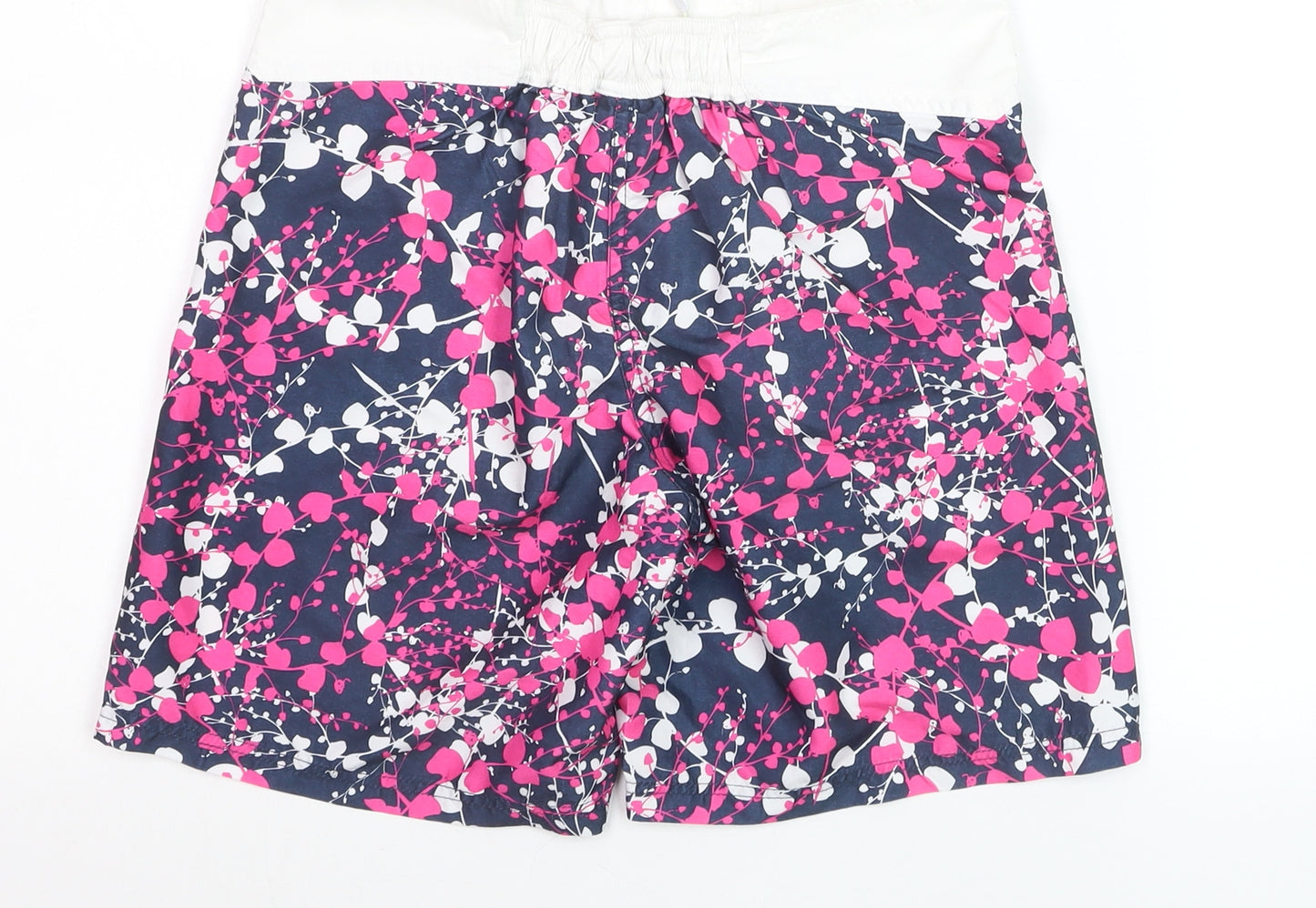 Trespass Girls Navy Pink Floral Swim Shorts 11-12 Years Polyester Beachwear