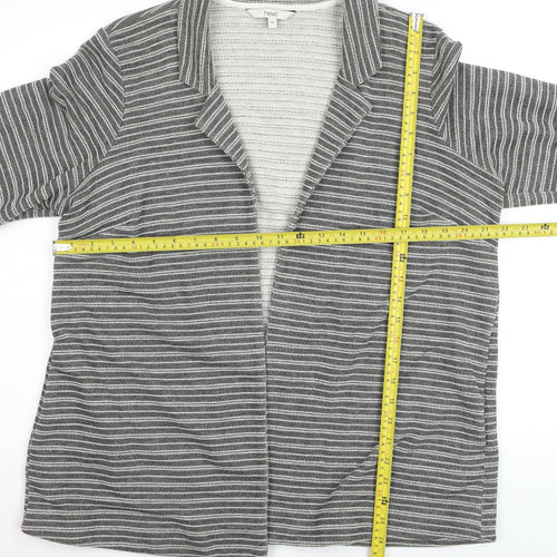 Next Women’s Grey Striped Collared Long Sleeve Open Cardigan Size 20