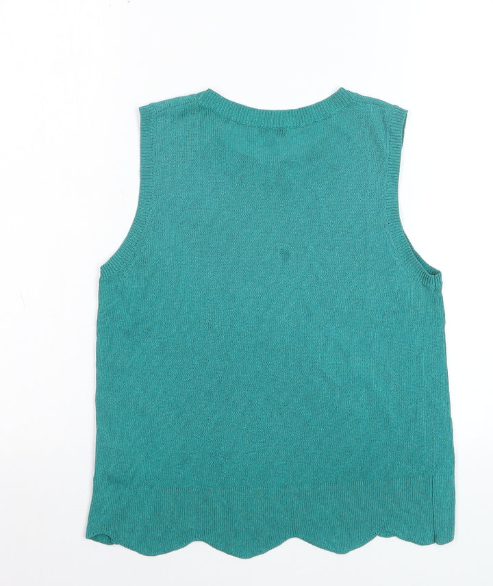 Jigsaw Women's Green Knit Sleeveless Tank Top Size S
