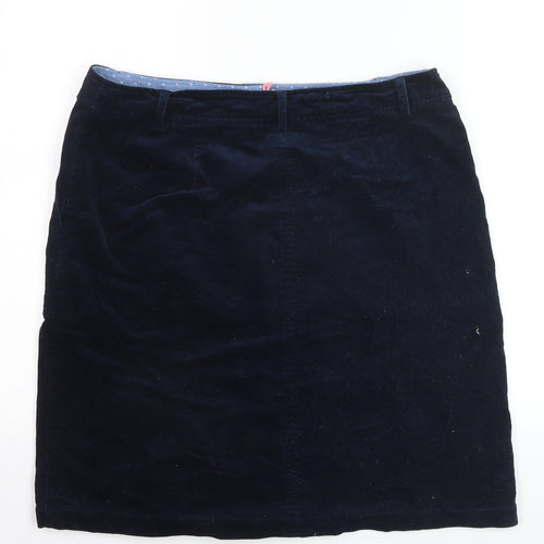 White Stuff Women's Blue Corduroy A-Line Button Skirt Size 12