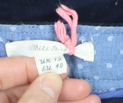 White Stuff Women's Blue Corduroy A-Line Button Skirt Size 12