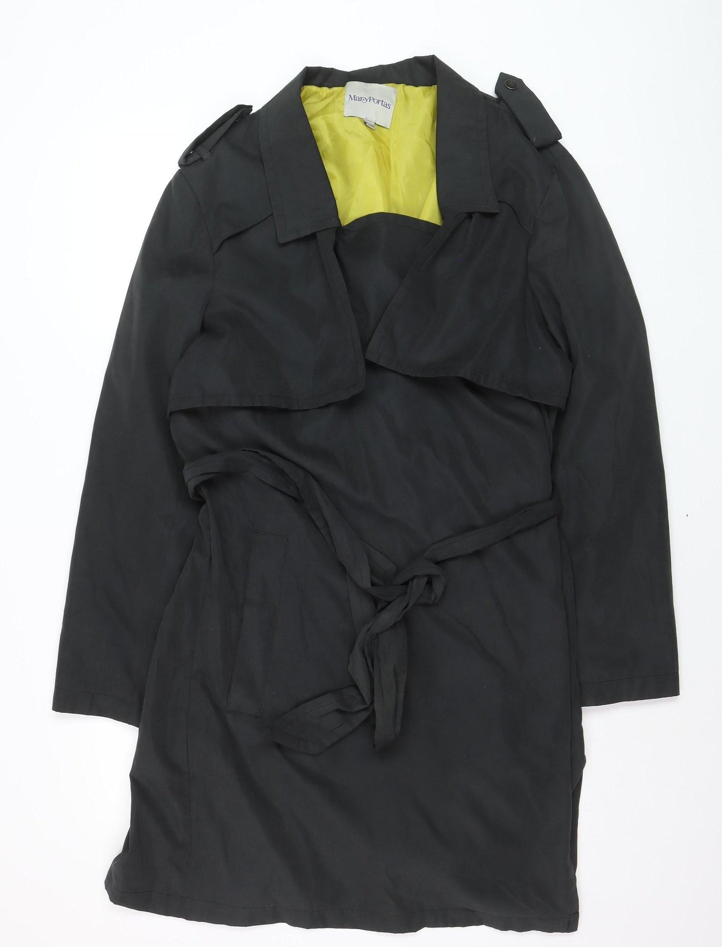 Mary Portas Women's Black Size 16 Belted Trench Coat
