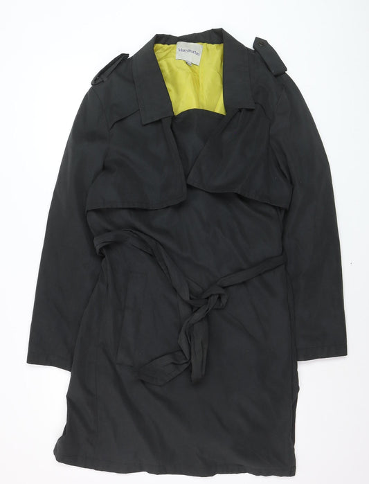 Mary Portas Women's Black Size 16 Belted Trench Coat