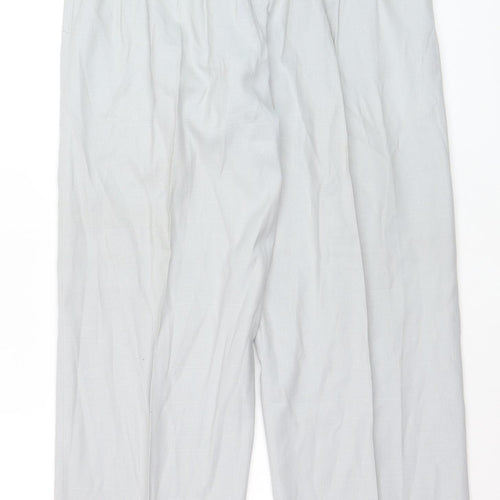 Robert Clive Men's Grey 32L Pleated Dress Trousers