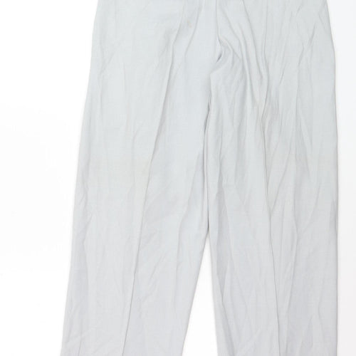 Robert Clive Men's Grey 32L Pleated Dress Trousers