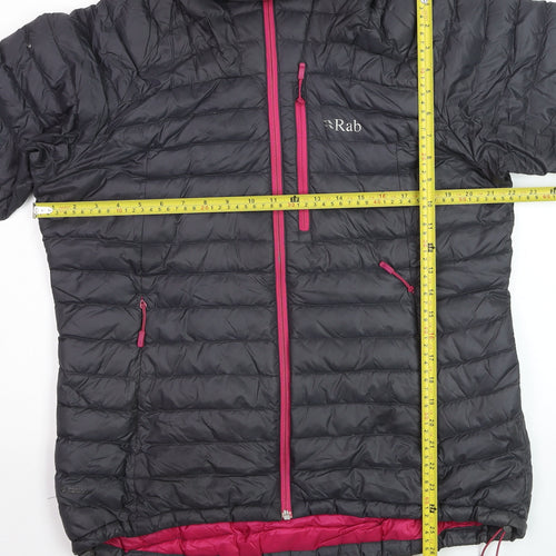 Rab Women's Grey Hooded Down Puffer Jacket UK 16