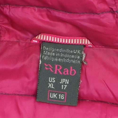 Rab Women's Grey Hooded Down Puffer Jacket UK 16
