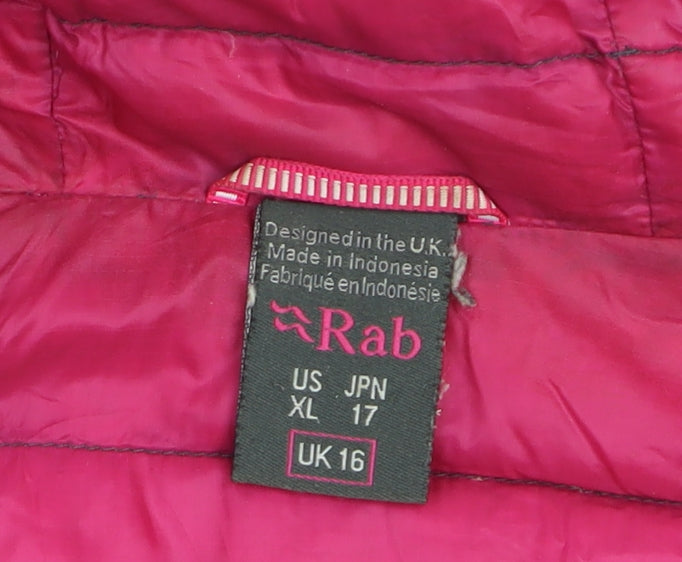 Rab Women's Grey Hooded Down Puffer Jacket UK 16