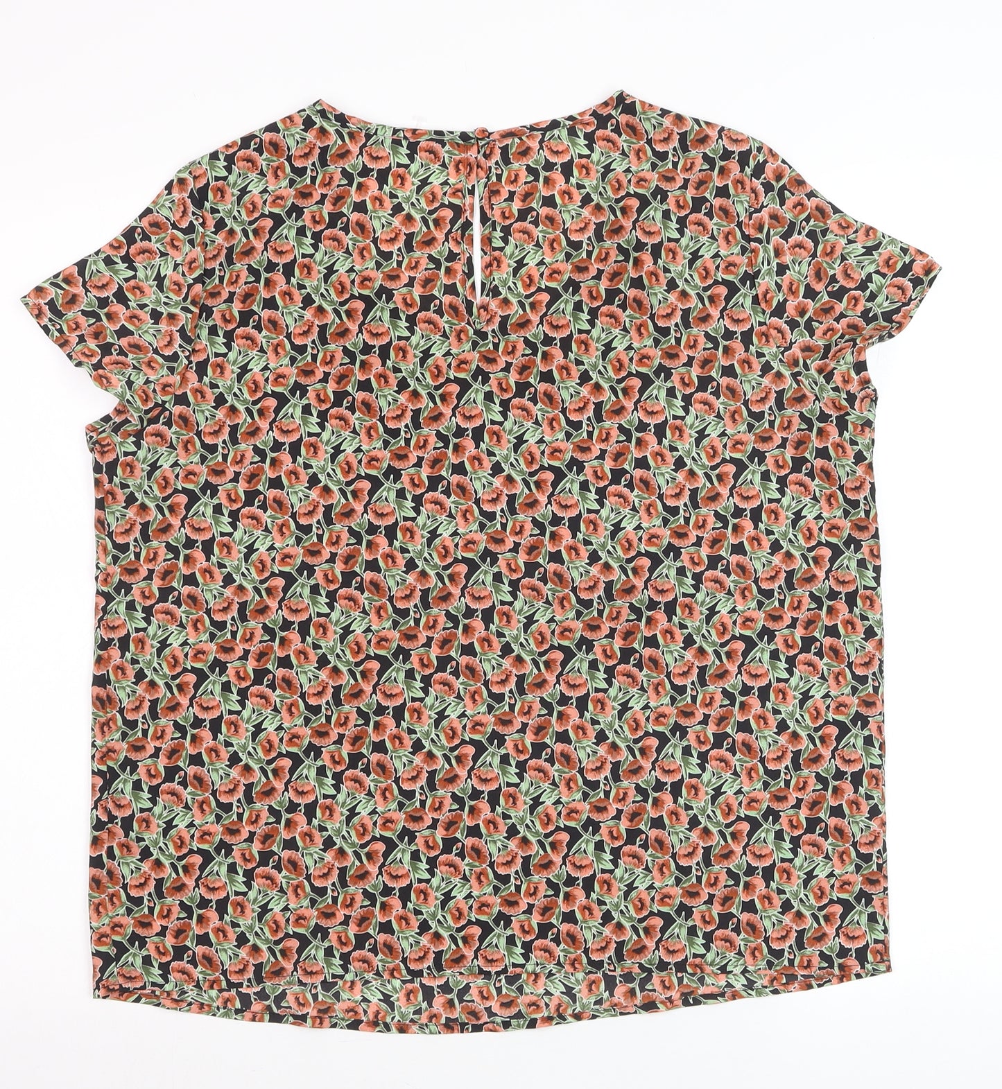 ONLY Women's Multicoloured Floral Blouse Size 12 Short Sleeve