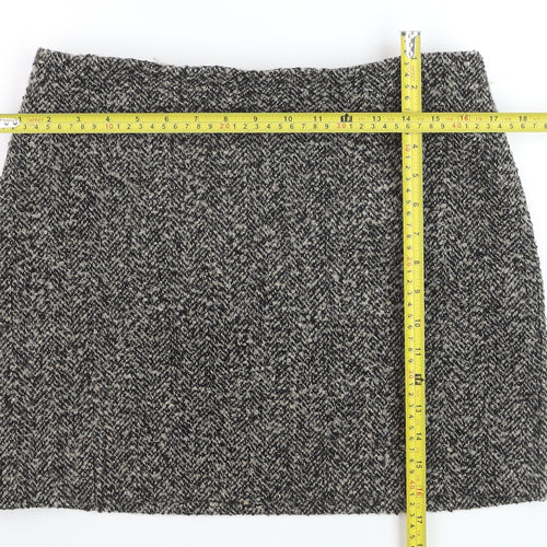 H&M Women’s Grey Tweed Wool Pencil Skirt Size 14