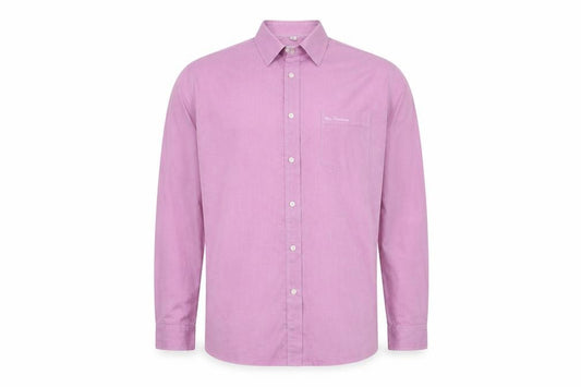 Ben Sherman Men Pink Cotton Long Sleeve Classic Fit Dress Shirt Size 16