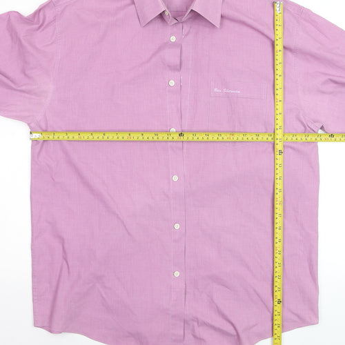 Ben Sherman Men Pink Cotton Long Sleeve Classic Fit Dress Shirt Size 16