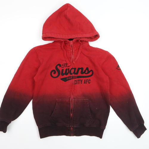 Swansea City AFC Boys Red Full Zip Hoodie 11-12 Years Gradient Football Fanwear