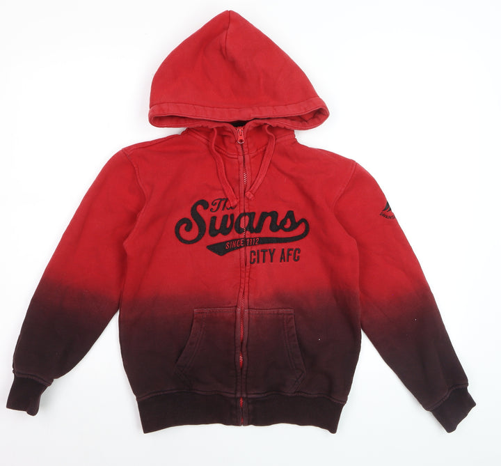 Swansea City AFC Boys Red Full Zip Hoodie 11-12 Years Gradient Football Fanwear