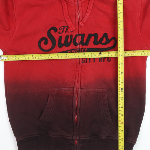 Swansea City AFC Boys Red Full Zip Hoodie 11-12 Years Gradient Football Fanwear