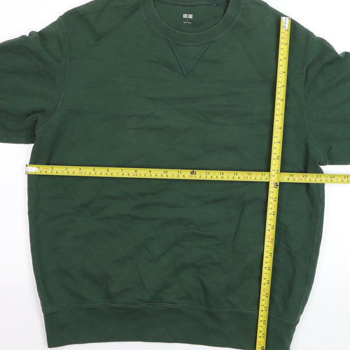 Uniqlo Men's Green L Pullover Sweatshirt Cotton Blend