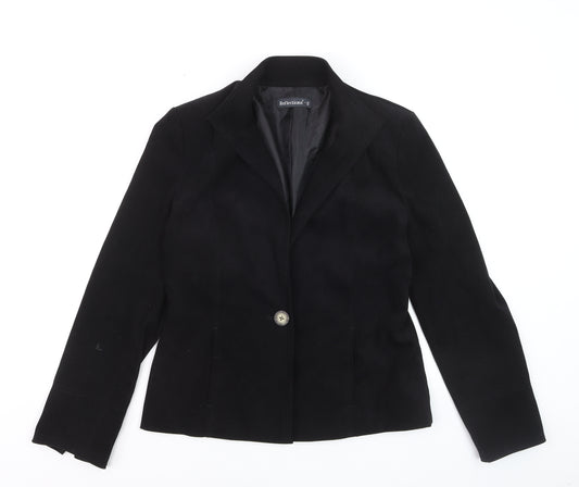 Reflections Women's Black Size 12 Classic Single-Breasted Blazer