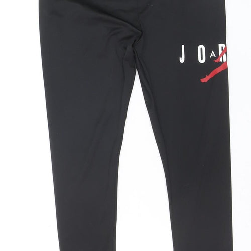 Jordan Girls Black Leggings M 10-12 Years Stretch Polyester Activewear