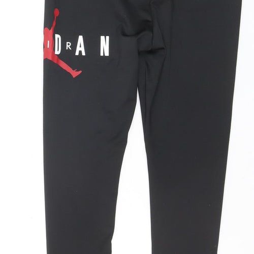 Jordan Girls Black Leggings M 10-12 Years Stretch Polyester Activewear
