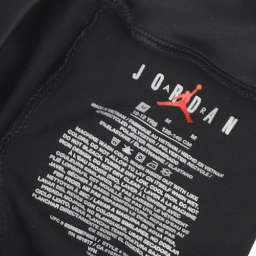 Jordan Girls Black Leggings M 10-12 Years Stretch Polyester Activewear