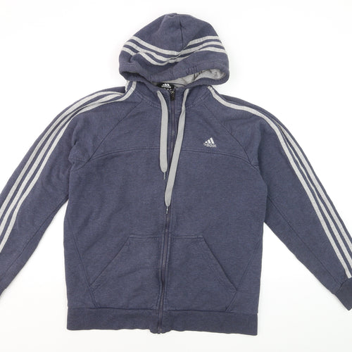 Adidas Men's Blue Full Zip Hoodie Medium Performance Essentials