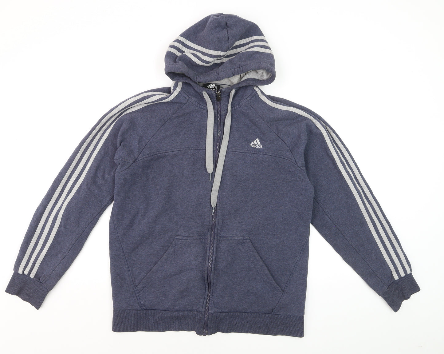 Adidas Men's Blue Full Zip Hoodie Medium Performance Essentials