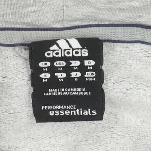 Adidas Men's Blue Full Zip Hoodie Medium Performance Essentials