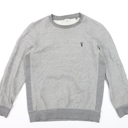 Next Men's Grey Cotton Blend Crew Neck Pullover Sweatshirt Size S