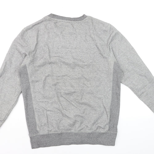 Next Men's Grey Cotton Blend Crew Neck Pullover Sweatshirt Size S