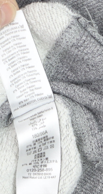 Next Men's Grey Cotton Blend Crew Neck Pullover Sweatshirt Size S