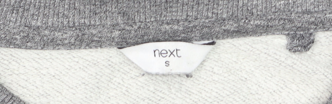 Next Men's Grey Cotton Blend Crew Neck Pullover Sweatshirt Size S
