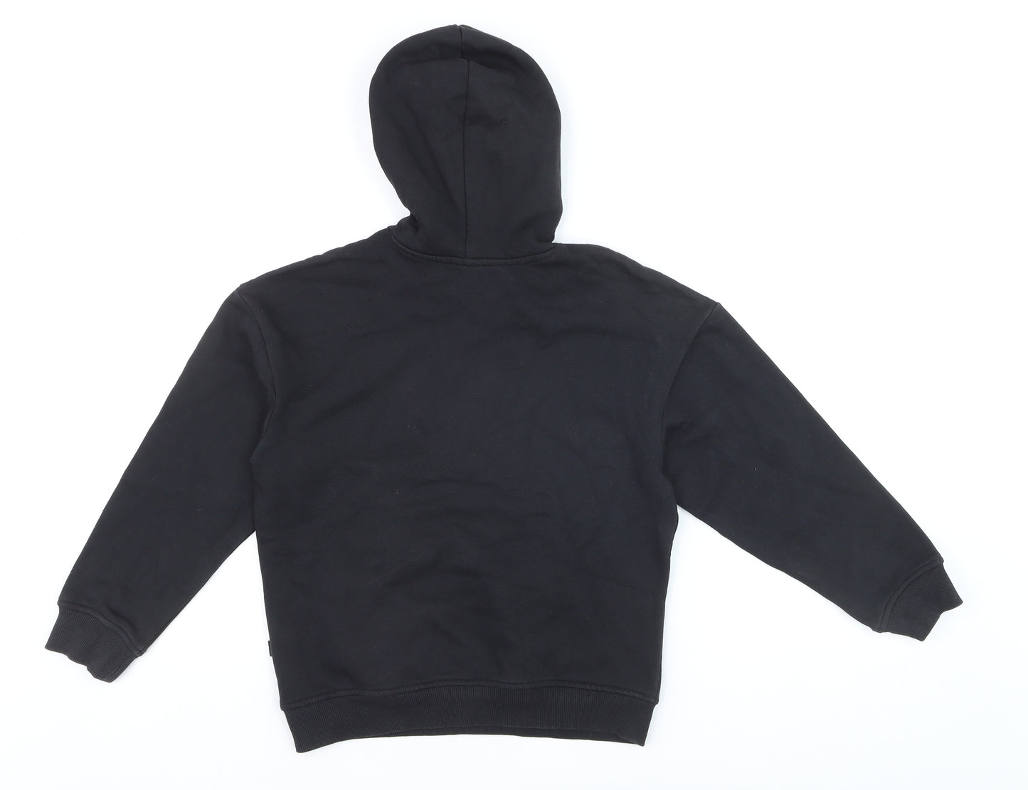 Puma Girls Black Pullover Hoodie 11-12 Years Fleece Hooded Sweatshirt