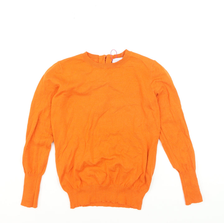 Savida Women Orange Size 10 Crew Neck Long Sleeve Jumper