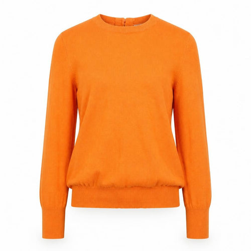 Savida Women Orange Size 10 Crew Neck Long Sleeve Jumper