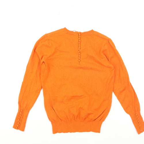 Savida Women Orange Size 10 Crew Neck Long Sleeve Jumper