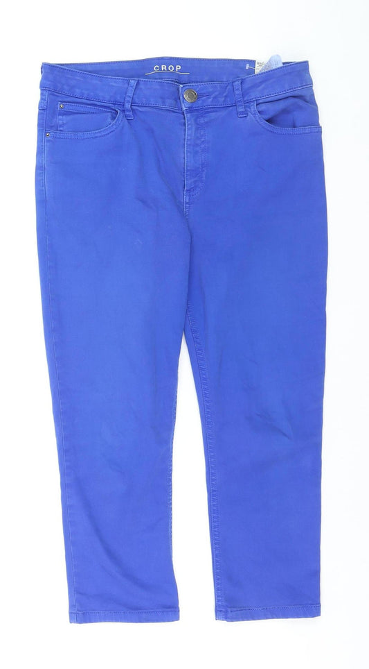 Marks and Spencer Women Blue Cropped Jeans Size 12 Regular Fit