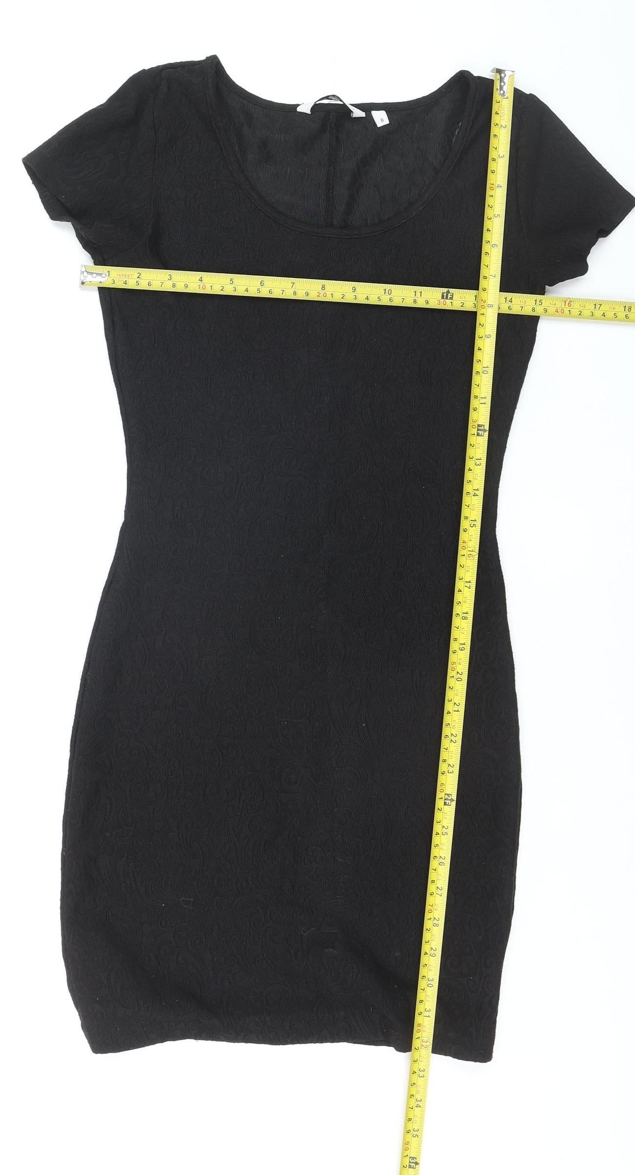 New Look Women’s Black Short Sleeve Bodycon Dress Size 8