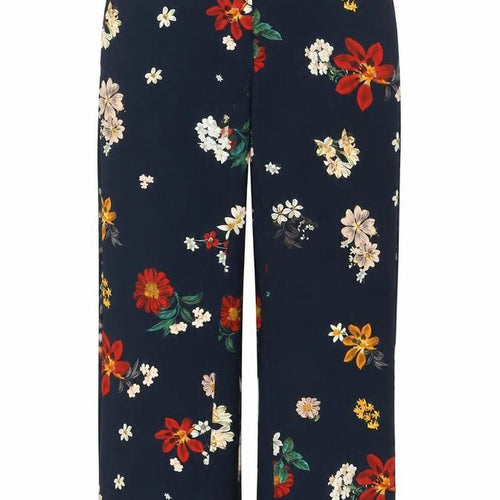Zara Women's Multicoloured Floral Crepe Straight Trousers Size M