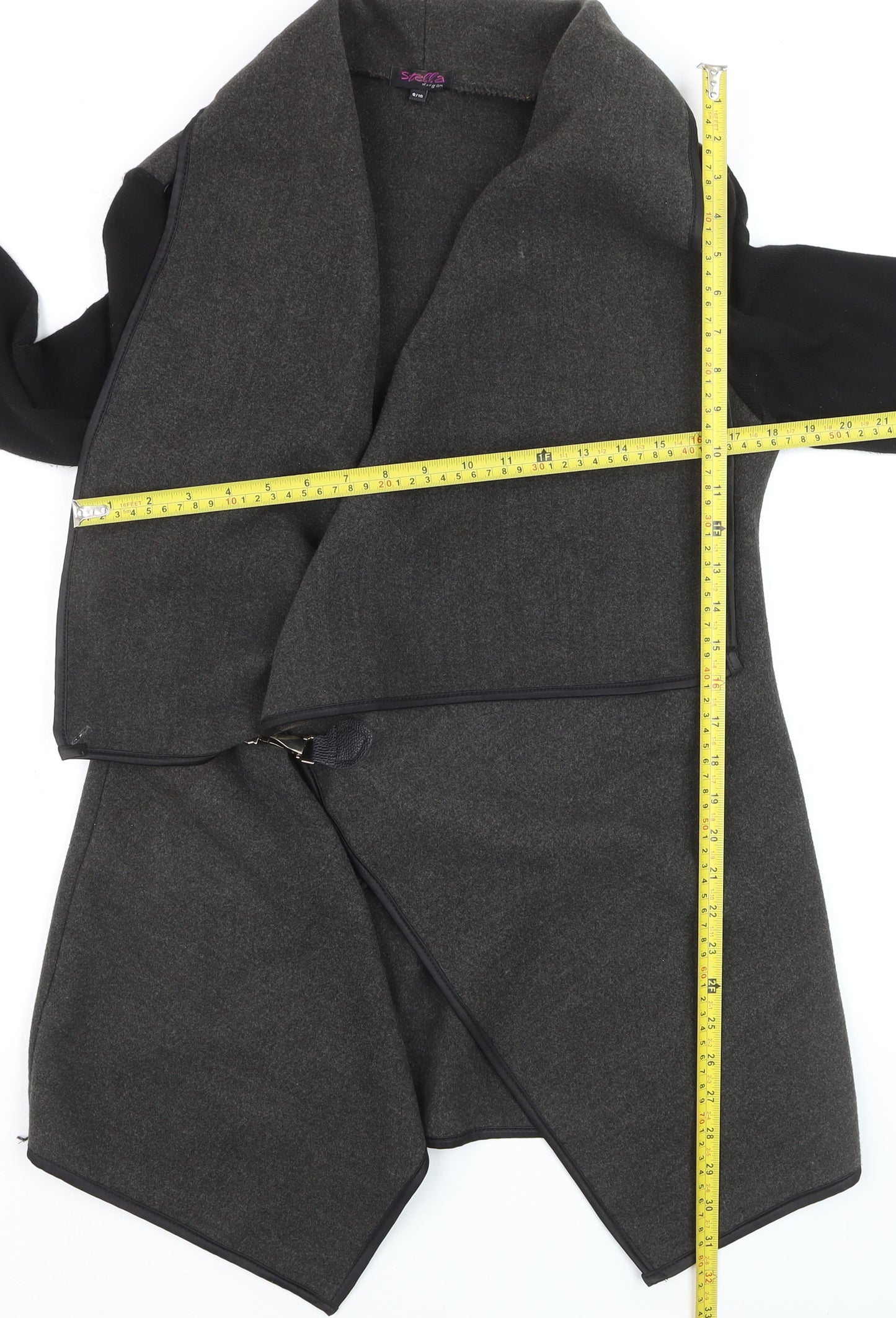 Stella Morgan Womens Grey Wool Blend Coatigan Size 8 Regular Fit