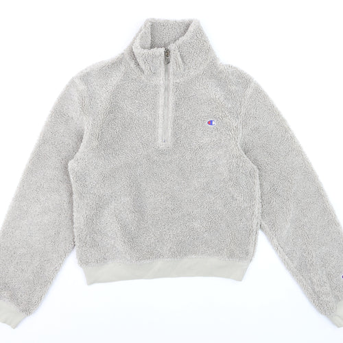 Champion Women’s Beige 1/2 Zip Fleece Sweatshirt Medium