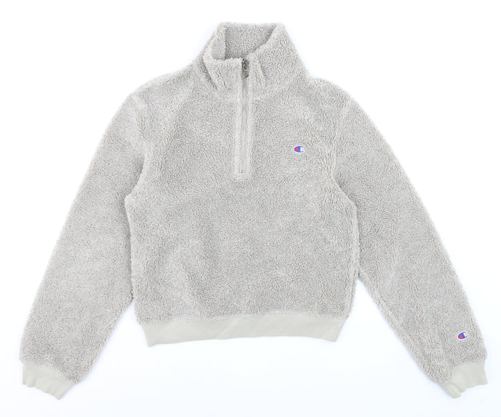 Champion Women’s Beige 1/2 Zip Fleece Sweatshirt Medium